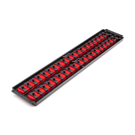 Tekton 1/4 Inch Drive 2-Rail Socket Organizer Set, Red (40-Tool) OST03140